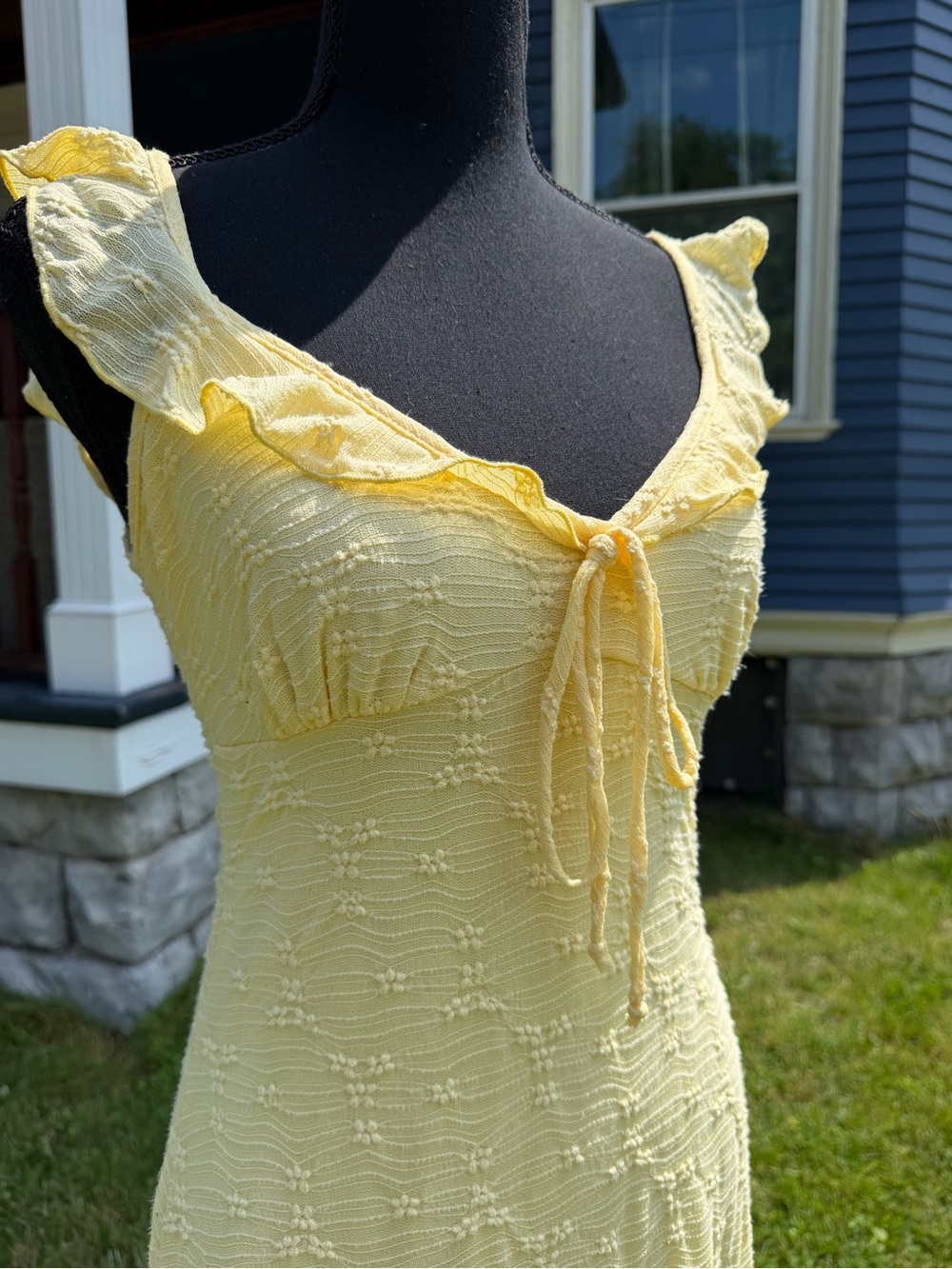See You Monday Yellow Ruffle Tie-Front Maxi Dress - Picture 3 of 6